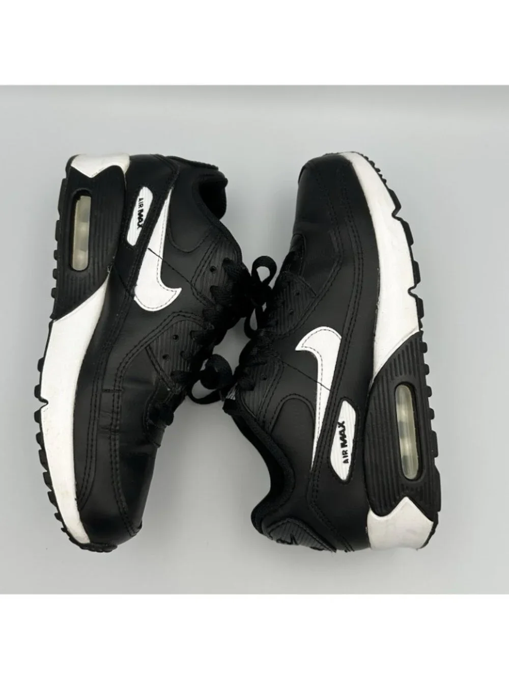 Nike Air Max 90 Youth Size 5.5Y Leather GS Black White Shoes Sneakers CD6864-010